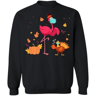 Funny Flamingo Turkey Thanksgiving Christmas Hoodie Sweat Graphic Design Printed Casual Daily Basic Sweatshirt - Thegiftio UK