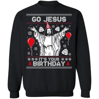 Go Jesus It’S Your Birthday Hoodie Graphic Design Printed Casual Daily Basic Sweatshirt - Thegiftio UK
