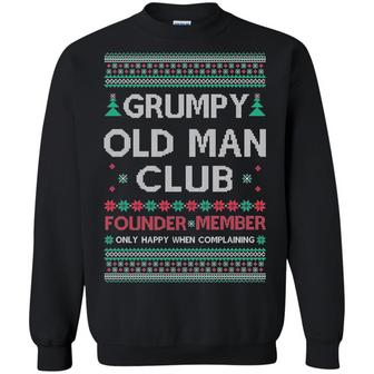 Grumpy Old Man Club Ugly Christmas Sweater Hoodie Graphic Design Printed Casual Daily Basic Sweatshirt - Thegiftio UK