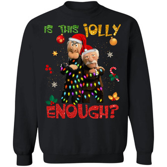 Is This Jolly Enough Mupp Graphic Design Printed Casual Daily Basic Sweatshirt - Thegiftio