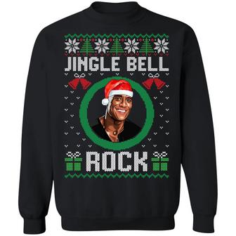 Jingle Bell Jingle Bell Jingle Bell Rock Funny The Rock Ugly Christmas Sweater Style Sweat Graphic Design Printed Casual Daily Basic Sweatshirt - Thegiftio UK