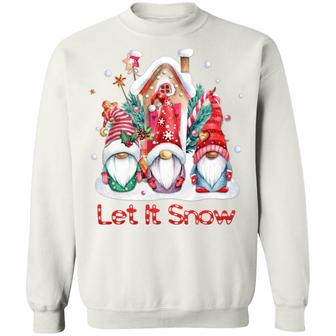 Let It Snow Cute Gnome Christmas Hoodie Graphic Design Printed Casual Daily Basic Sweatshirt - Thegiftio UK