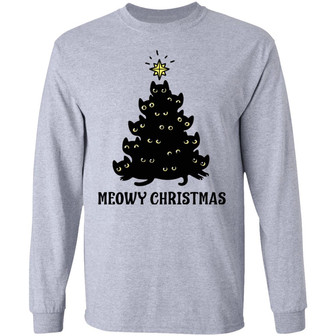 Meowy Christmas Funny Cat Lover Christmas Gift Hoodie Graphic Design Printed Casual Daily Basic Unisex Long Sleeve - Thegiftio UK