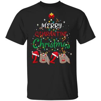 Merry Quarantine Christmas Funny Quarantined Holiday Graphic Design Printed Casual Daily Basic Unisex T-Shirt - Thegiftio UK