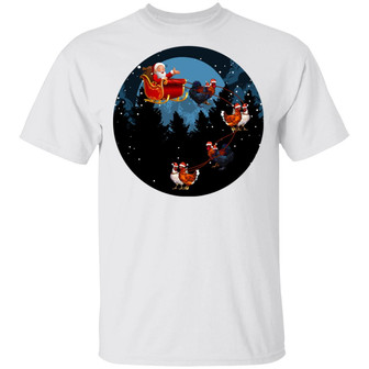 Santa Claus Riding Chicken Funny Animal Merry Christmas Graphic Design Printed Casual Daily Basic Unisex T-Shirt - Thegiftio UK