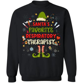 Santa Favorite Respiratory Therapist Christmas Hoodie Graphic Design Printed Casual Daily Basic Sweatshirt - Thegiftio UK
