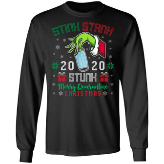 Stink Stank Stunk 2020 Merry Quarantine Christmas Funny Ugly Christmas Hoodie Graphic Design Printed Casual Daily Basic Unisex Long Sleeve - Thegiftio UK