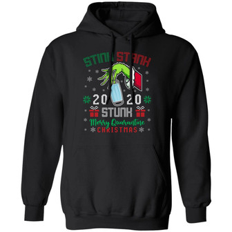 Stink Stank Stunk 2020 Merry Quarantine Christmas Funny Ugly Christmas Hoodie Graphic Design Printed Casual Daily Basic Hoodie - Thegiftio UK