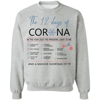 The 12 Days Of Corona In The Year 2020 The Pandemic Gave To Me Hoodie Graphic Design Printed Casual Daily Basic Sweatshirt - Thegiftio UK