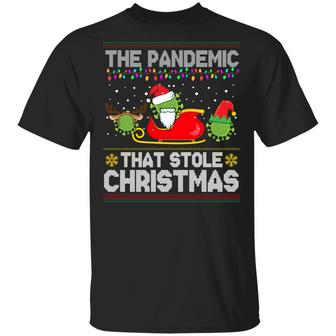 The Pandemic That Stole Christmas Funny Quarantine Christmas 2020 Ugly Christmas Style Graphic Design Printed Casual Daily Basic Unisex T-Shirt - Thegiftio UK