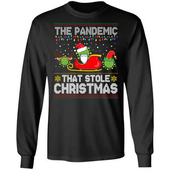 The Pandemic That Stole Christmas Funny Quarantine Christmas 2020 Ugly Christmas Style Hoodie Graphic Design Printed Casual Daily Basic Unisex Long Sleeve - Thegiftio UK