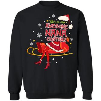 This Is My Awesome Nana Costume Christmas Gift Hoodie Graphic Design Printed Casual Daily Basic Sweatshirt - Thegiftio UK