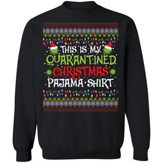 This Is My Quarantined Christmas Pajama Funny Ugly Christmas Hoodie Graphic Design Printed Casual Daily Basic Sweatshirt - Thegiftio UK
