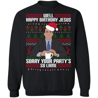Well Happy Birthday Jesus Sorry Your Party’S So Lame Hoodie Graphic Design Printed Casual Daily Basic Sweatshirt - Thegiftio UK