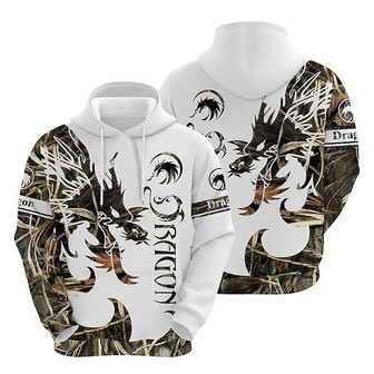 Men's Unisex Pullover Hoodie Sweatshirt Hooded Dragon Graphic Prints Print Daily Sports 3d Print Streetwear Designer Hoodies Sweatshirts Long Sleeve White - Seseable