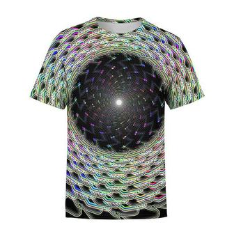 Men's Unisex T Shirt Tee 3d Print Optical Illusion Graphic Prints Crew Neck Street Daily Print Short Sleeve Tops Casual Classic Big And Tall Sports Rainbow / Summer - Seseable