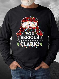 Men Christmas Hat Light You Serious Clark Casual Christmas Sweatshirt - Seseable