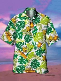 Men's Botanical Drink Print Casual Short Sleeve Hawaiian Shirt - Seseable