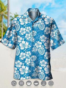 Men's Botanical Print Casual Breathable Short Sleeve Hawaiian Shirt - Seseable