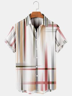 Men's Printed Casual Breathable Hawaiian Short Sleeve Shirt - Seseable
