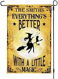 Every Things Better With Witch Halloween Flag Halloween House Garden Flag Halloween Flag Home Decoration Gift For Family Friend Halloween House Banner