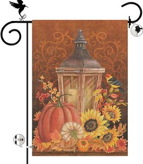 Fall Garden Flag 12x18 Inch Double Sided Vertical Pumpkin Sunflower Rustic Farmhouse Decor For Seasonal Holiday Yard, Holiday Party Yard Welcome Lawn Terrace Home Decoration - Thegiftio