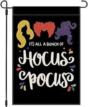 Halloween Garden Flag Double Sided, Sanderson Sisters It’s All A Bunch Of Hocus Pocus, Small Vertical Holiday Yard Decoration, Outdoor Fall Garden Decor - Thegiftio UK