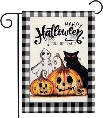 Halloween Garden Flag, For Halloween Thanksgiving Yard Outdoor Decoration, Yard Plaid Seasonal Farmhouse Outdoor Decorations - Thegiftio UK