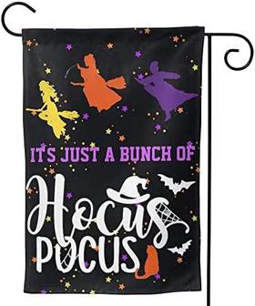 Halloween Hocus Pocus Garden Flag Halloween Witch Garden Flag Courtyard Sign Vertical Double Sided Holiday Party Yard Welcome Lawn Terrace Home Decoration - Thegiftio UK