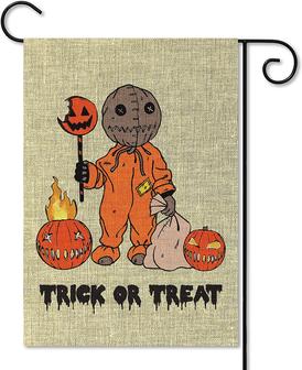 Halloween trick or treat garden flag, Halloween Pumpkin Man Horror Classic Trick or treat Yard Decoration Garden Double Sided Yard Flag Party Theme Decoration Anniversary Or Birthday Gift For Family And Friend - Thegiftio