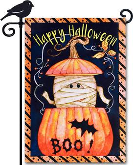 Home Garden Flag Halloween Decorative Bandage Pumpkin Boo Scary Mummy Outdoor Banner