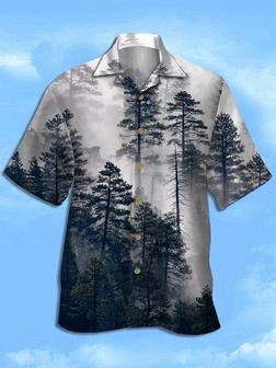 Men's Art Print Casual Breathable Hawaiian Short Sleeve Shirt - Seseable