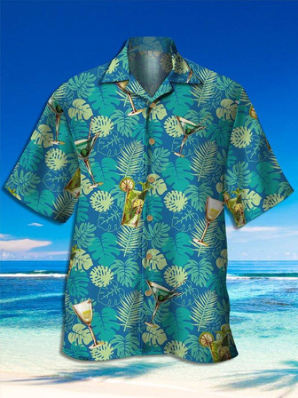 Men's Cocktail Print Casual Breathable Hawaiian Short Sleeve Shirt | Seseable CA