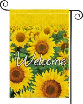 Welcome Garden Flags, Summer Double Sided Vertical Yard Outdoor Decoration, Sunflower Outdoor Décor For Yard Farmhouse — Great Addition For All Seasons Decor - Thegiftio