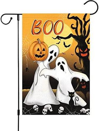 Welcome Halloween Garden Flag Double Sided Vertical For Outside, Small Farmhouse Spooky Boo Ghost Garden Yard House Flags Seasonal Autumn Halloween Outdoor Decoration - Thegiftio
