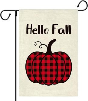 Fall Garden Flag Welcome Fall Flag Thanksgiving Yard Lawn Flags, Autumn Leaves Double Sized For Outside Thanksgiving Day Yard Outdoor Decorations - Thegiftio UK