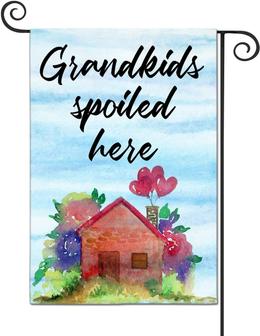 Grandkids Spoiled Here Home Decoration Garden Yard Flags Sign For Indoor And Outdoor Flag Double Sided 12 X 18 Inch - Thegiftio UK