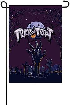 Happy Halloween Garden Flag ,trick Or Treat Letter,skeleton Crow Pumpkin Yard Outdoor Decoration - Thegiftio UK