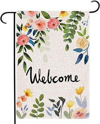 Wedding Birthday Flower Welcome Garden Flag Small Vertical Double Sided, Spring Yard Sign Porch Flag Home Party Hanging Wall Flags Banner Outdoor Decoration - Thegiftio