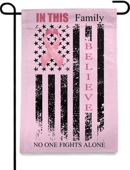 Breast Cancer Awareness Garden Flag, Pink Ribbon Gifts For Women Men, Party Decoration Vertical Double Sided Yard Outdoor Flags Home Banner Decor. Breast Cancer Awareness Pink Ribbon-in This Family No One Fights Alone - Thegiftio UK