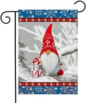Christmas Gnome Garden Flag, Winter Xmas Garden Flag Double Sided Yard Flag For Holiday Indoor & Outdoor Decor 12×18 Inch - Thegiftio UK