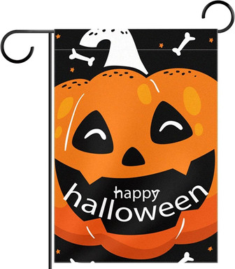 Halloween Garden Flag Pongee Vertical Double Sided Design Waterproof Front Door Guidance Outdoor Backyard Lawn Flags Decor For Home Happy Halloween Pumpkin - Thegiftio