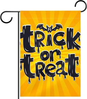 Halloween Garden Flag Vertical Double Sided Design Waterproof Front Door Guidance Outdoor Backyard Lawn Flags Decor For Home Halloween Yellow - Thegiftio UK