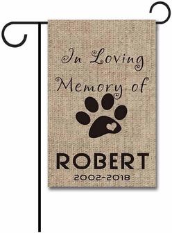 In Loving Memorial Of Your Love Dog Garden Flag Customized Your Dog's Name And Living Time Puppy Paw Home Decor Banner \print Both Sides - Thegiftio UK