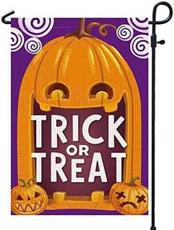 Trick Or Treat Garden Flag Vertical Double Sided, Halloween Decoration For Outdoor & Yard - Thegiftio UK