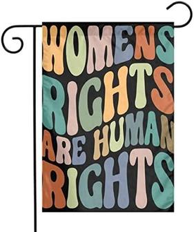 Women's Rights Are Human Rights Double Sided Burlap Garden Flags Easy Installation Outdoor Decorative Flag For Yard Farmhouse - Thegiftio UK