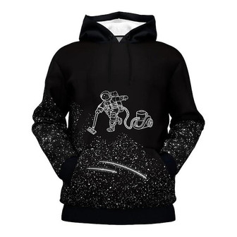 Men's Unisex Pullover Hoodie Sweatshirt Astronaut Graphic Prints Print Daily Sports 3d Print Streetwear Designer Hoodies Sweatshirts Black - Seseable