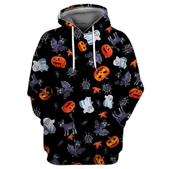 Men's Unisex Pullover Hoodie Sweatshirt Pumpkin Graphic Prints Print Daily Sports 3d Print Streetwear Designer Hoodies Sweatshirts Black - Seseable