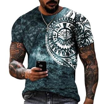 Men's Unisex T Shirt Tee Graphic Prints Geometry Crew Neck Green Short Sleeve 3d Print Outdoor Street Print Tops Sports Casual Big And Tall / Summer - Seseable