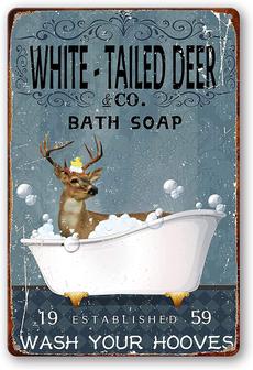 Bathroom Tin Sign - Toilet Retro Metal Signs, Metal Tin Signs Vintage Bathroom, Wash Your Hooves Bathroom Sign Funny Wall Decor For Home Accessories Metal Signs - Thegiftio